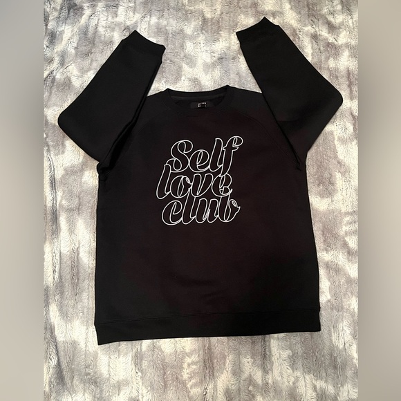 THE SELF LOVE CLUB LITTLE BABES BIG SISTER CREW NECK SWEATSHIRT BLACK Size 10/12 - Picture 3 of 6